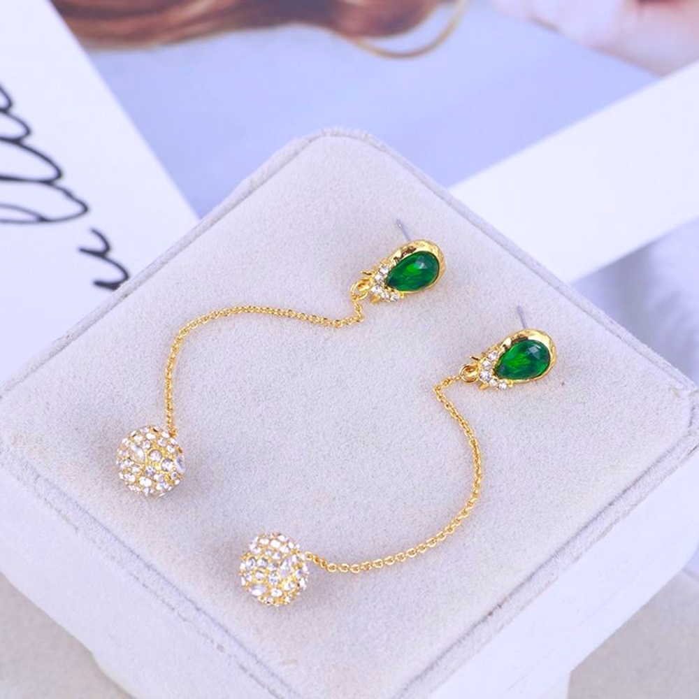 Alexis Bittar Gold and Green Drop Earrings - Picture 4 of 7